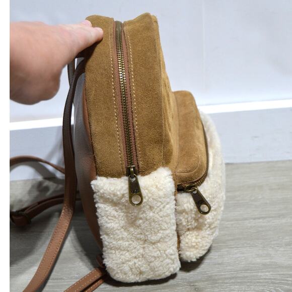 UGG Donnie II Mini Backpack Suede and Sheepskin Cream & Brown main image 7